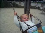 Laurel swinging in the park