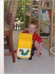 Hazen playing with dump truck